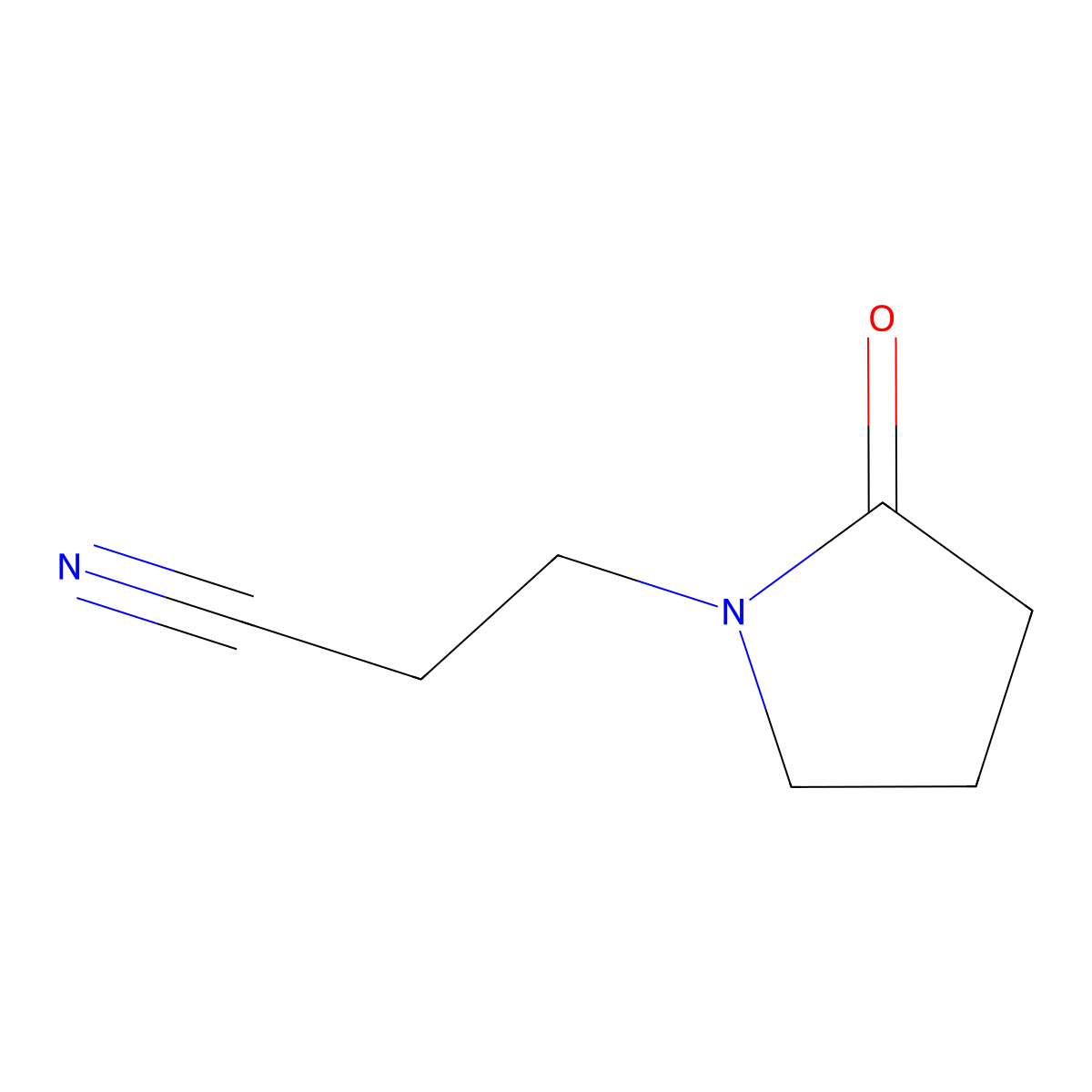 2-Oxo-1-pyrrolidinepropionitrile molecular structure, CAS 7663-76-5
