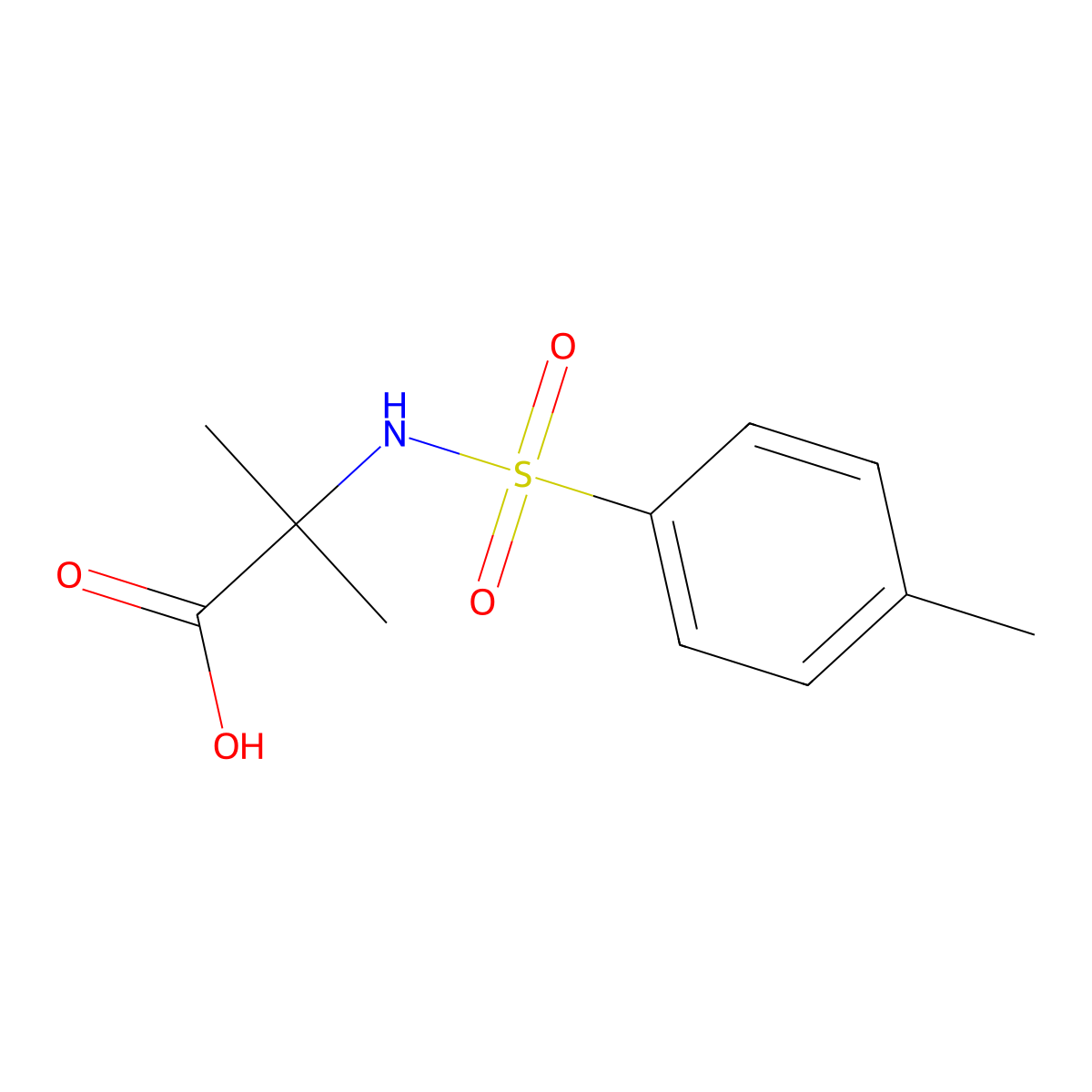 2-Methyl-2-(4-methylbenzenesulfonamido)propanoic acid molecular structure, CAS 7663-91-4