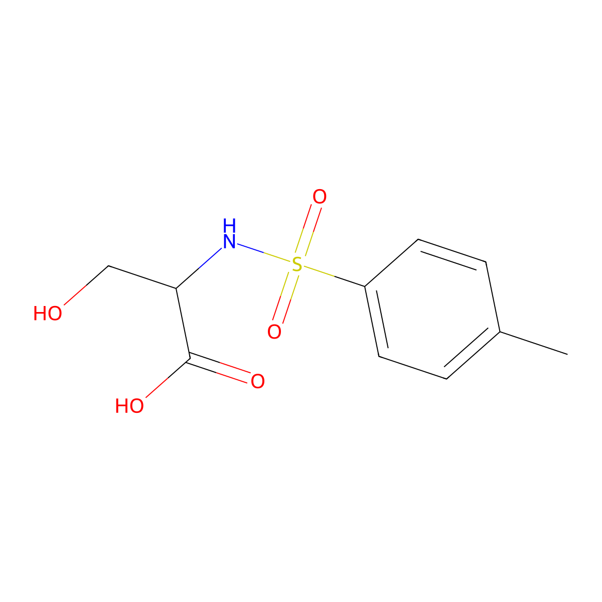(2S)-3-Hydroxy-2-(4-methylbenzenesulfonamido)propanoic acid molecular structure, CAS 7663-92-5
