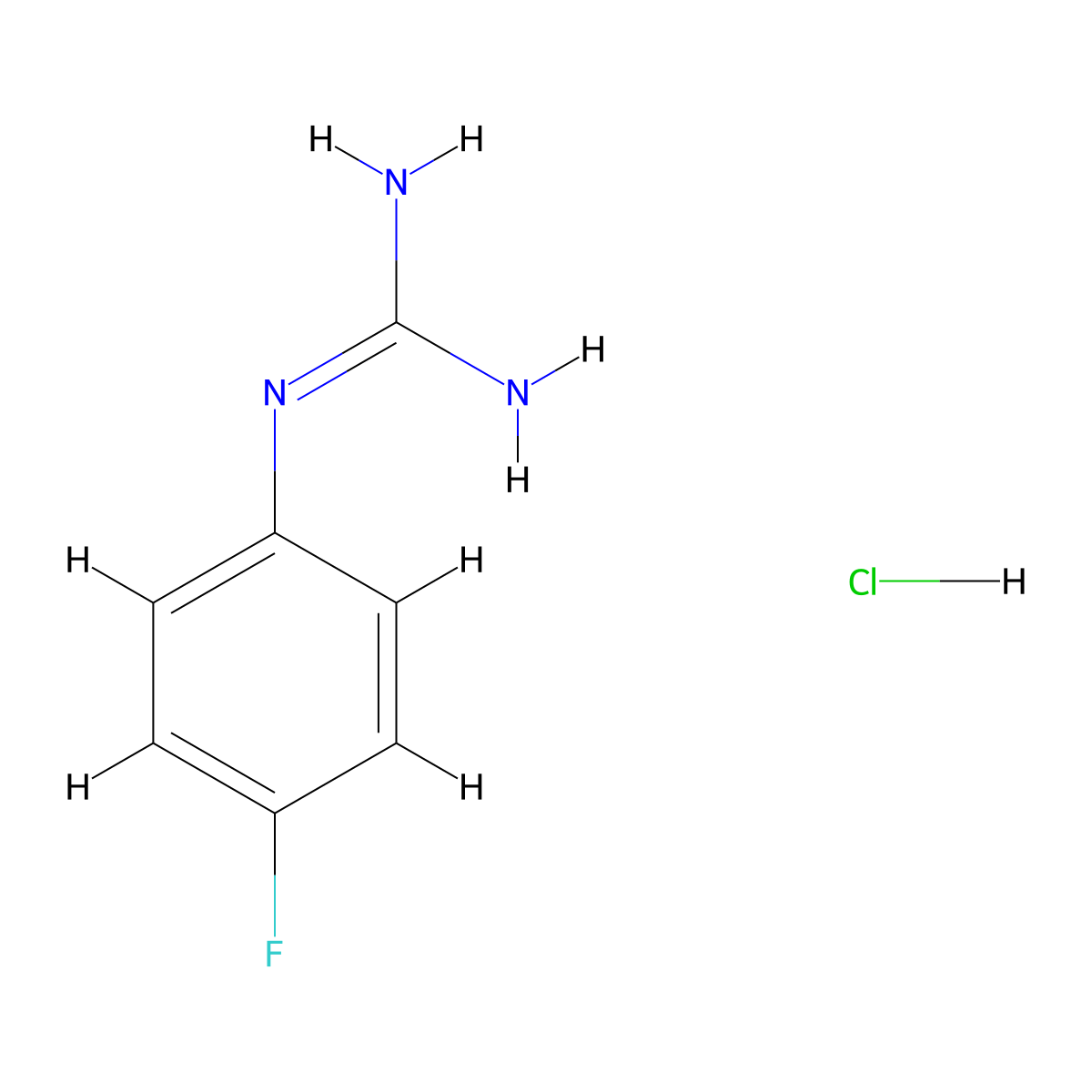 1-(4-Fluorophenyl)guanidine hydrochloride molecular structure, CAS 76635-19-3