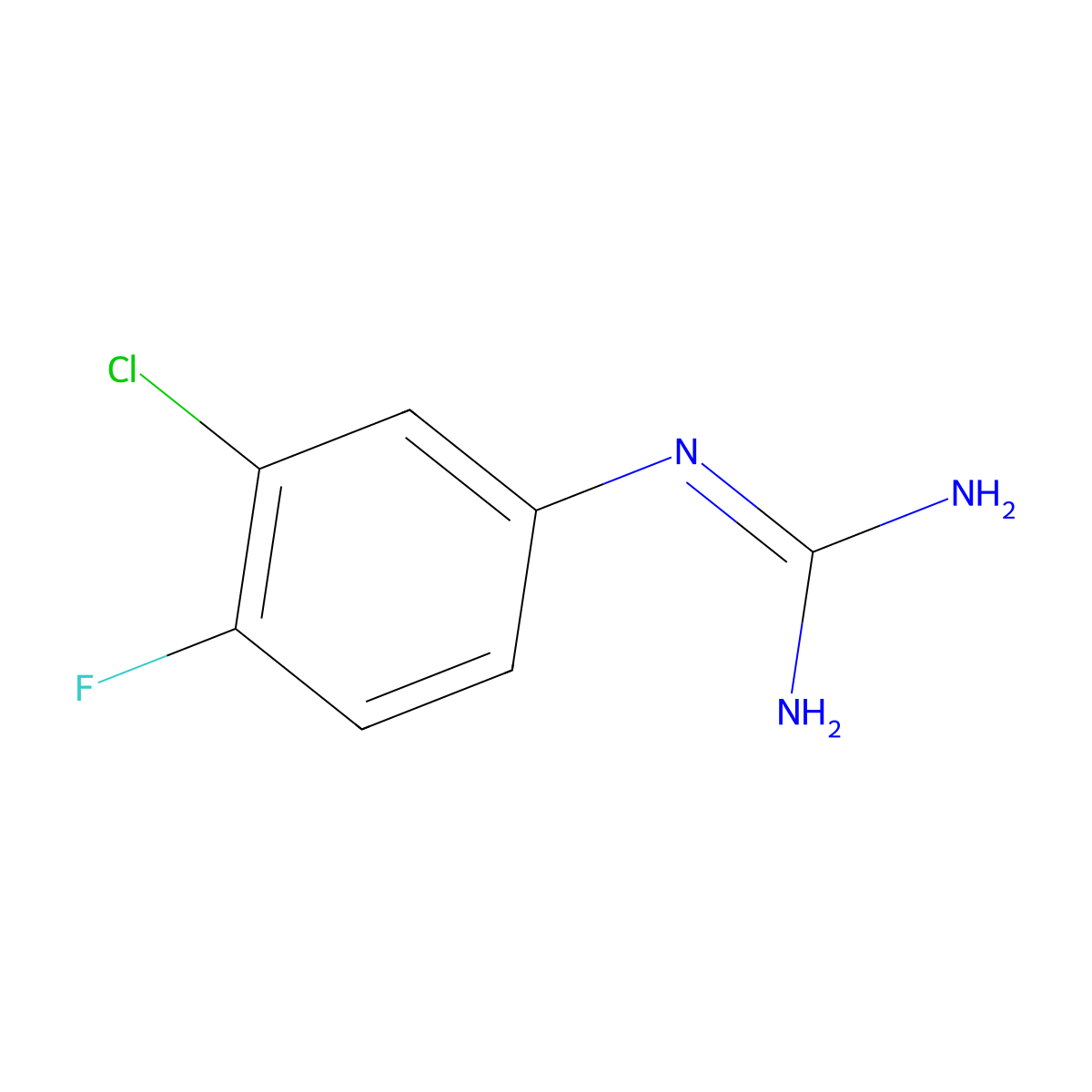 1-(3-Chloro-4-fluorophenyl)guanidine molecular structure, CAS 76635-22-8