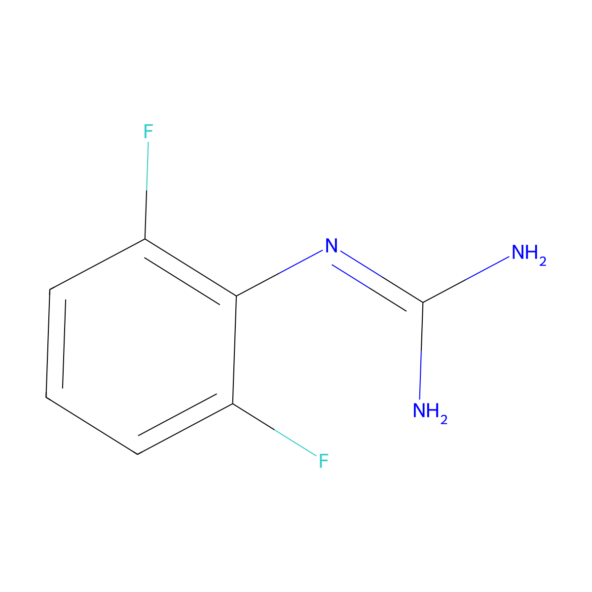 1-(2,6-Difluorophenyl)guanidine molecular structure, CAS 76635-23-9