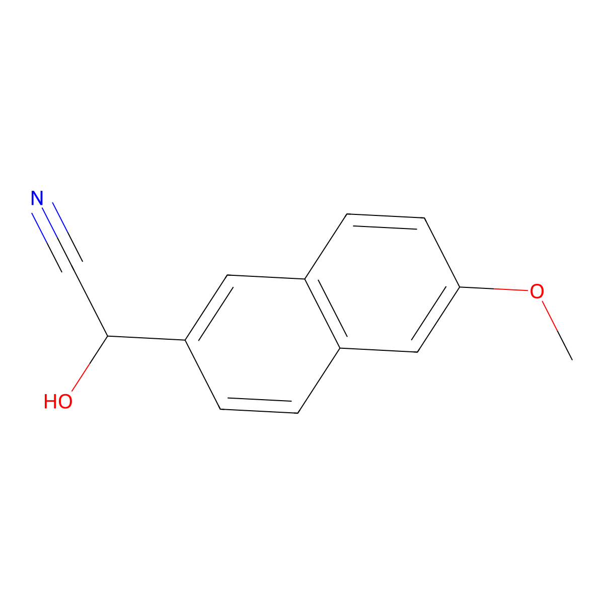 2-Hydroxy-2-(6-methoxynaphthalen-2-yl)acetonitrile molecular structure, CAS 76635-90-0