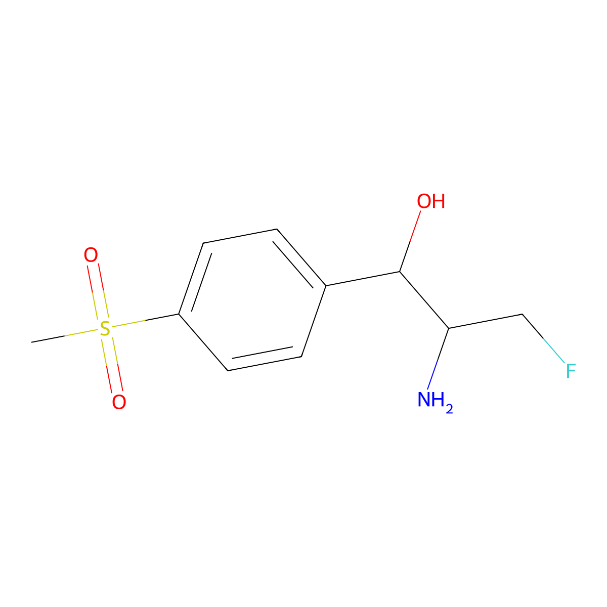 Florfenicol amine molecular structure, CAS 76639-93-5