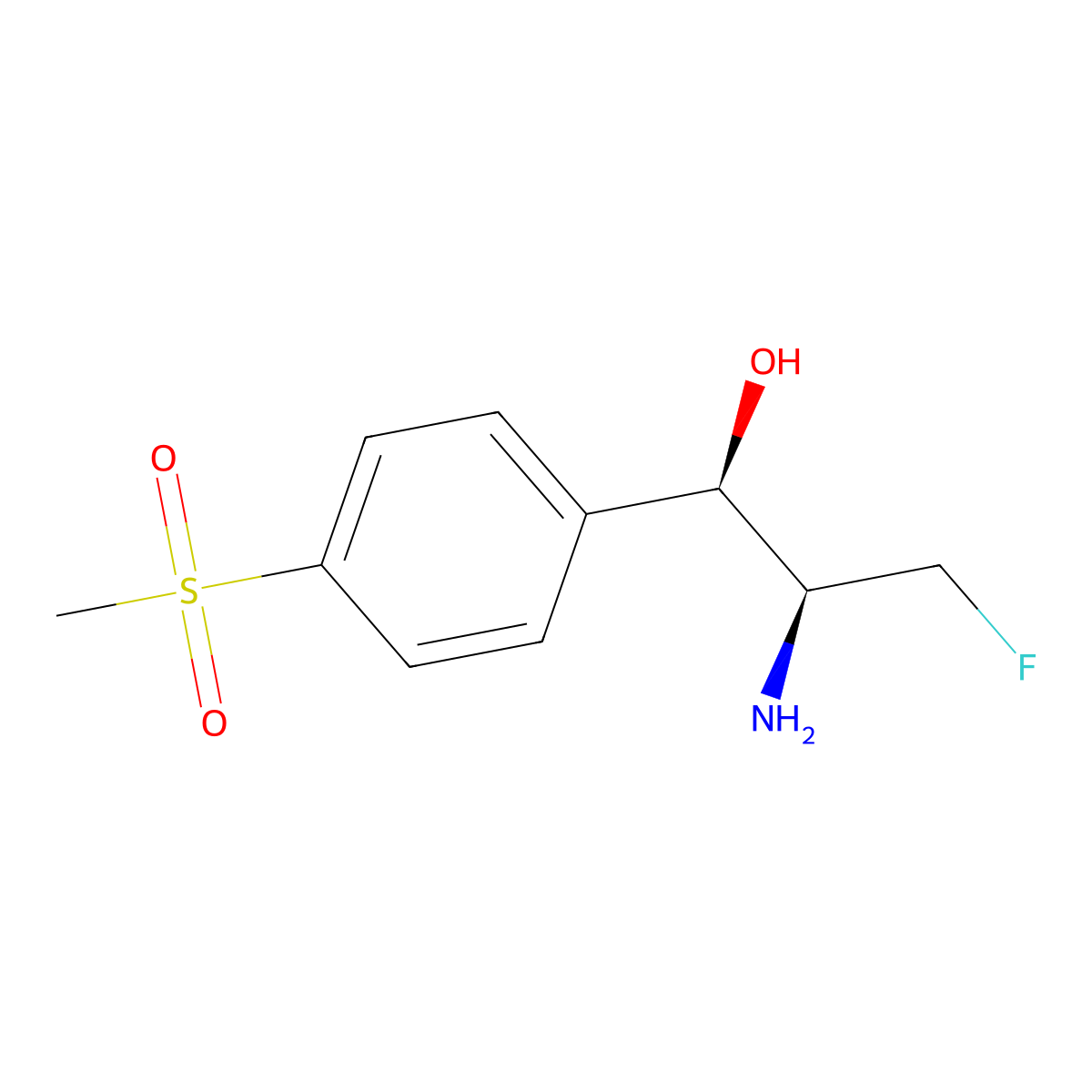 Florfenicol amine molecular structure, CAS 76639-93-5