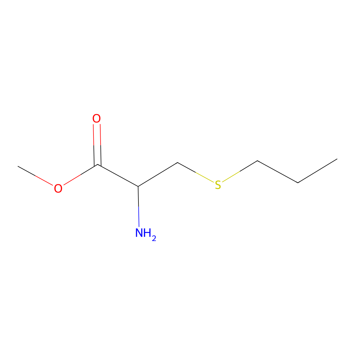 Methyl 2-amino-3-(propylsulfanyl)propanoate molecular structure, CAS 766451-92-7