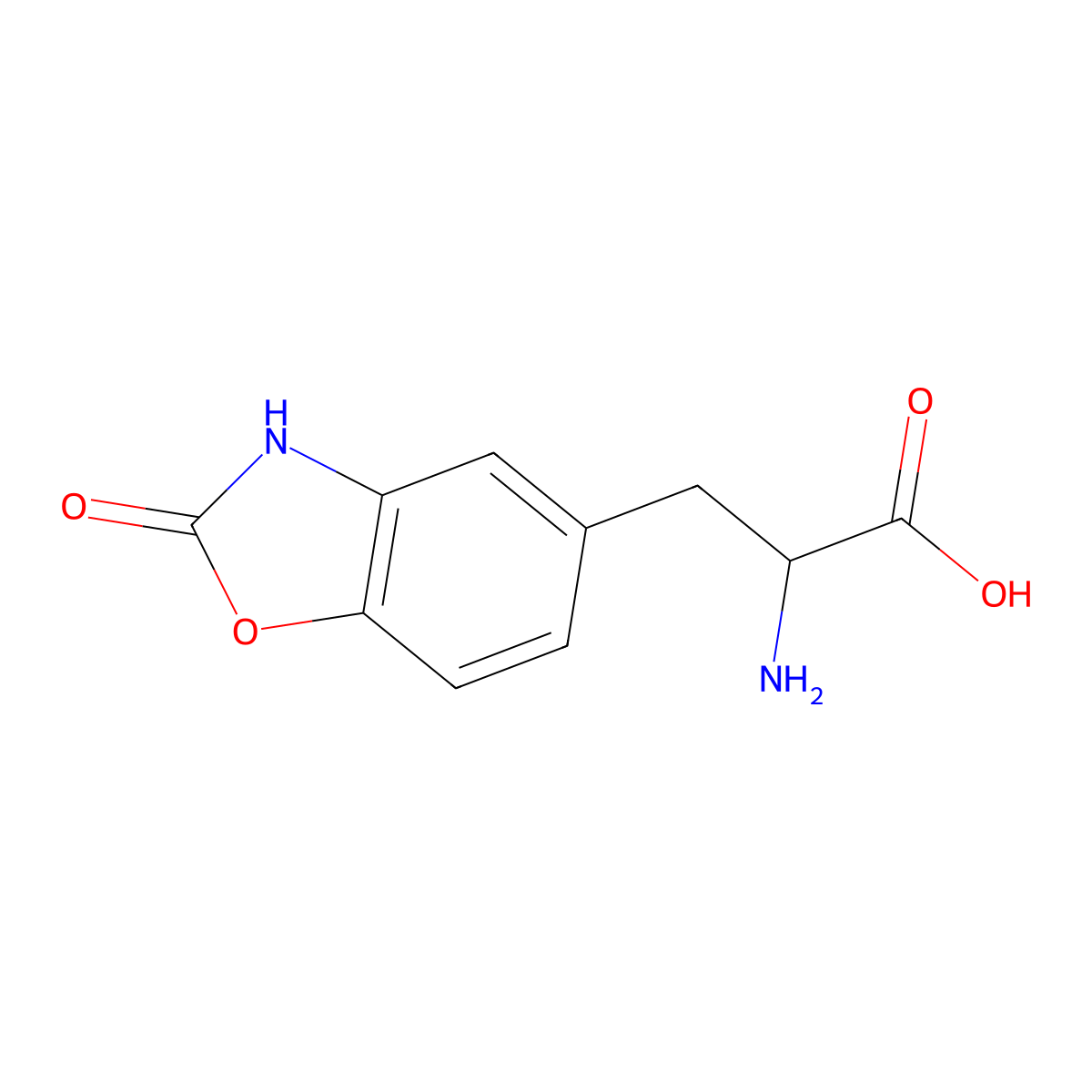 2-Amino-3-(2-oxo-2,3-dihydro-1,3-benzoxazol-5-yl)propanoic acid molecular structure, CAS 766454-31-3