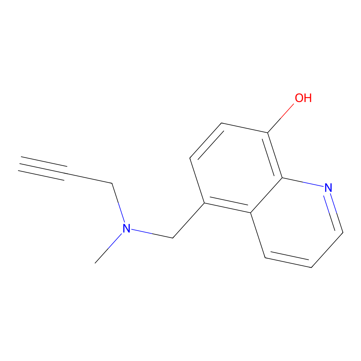 5-(N-methyl-N-propargylaminomethyl)-8-hydroxyquinoline molecular structure, CAS 766454-72-2