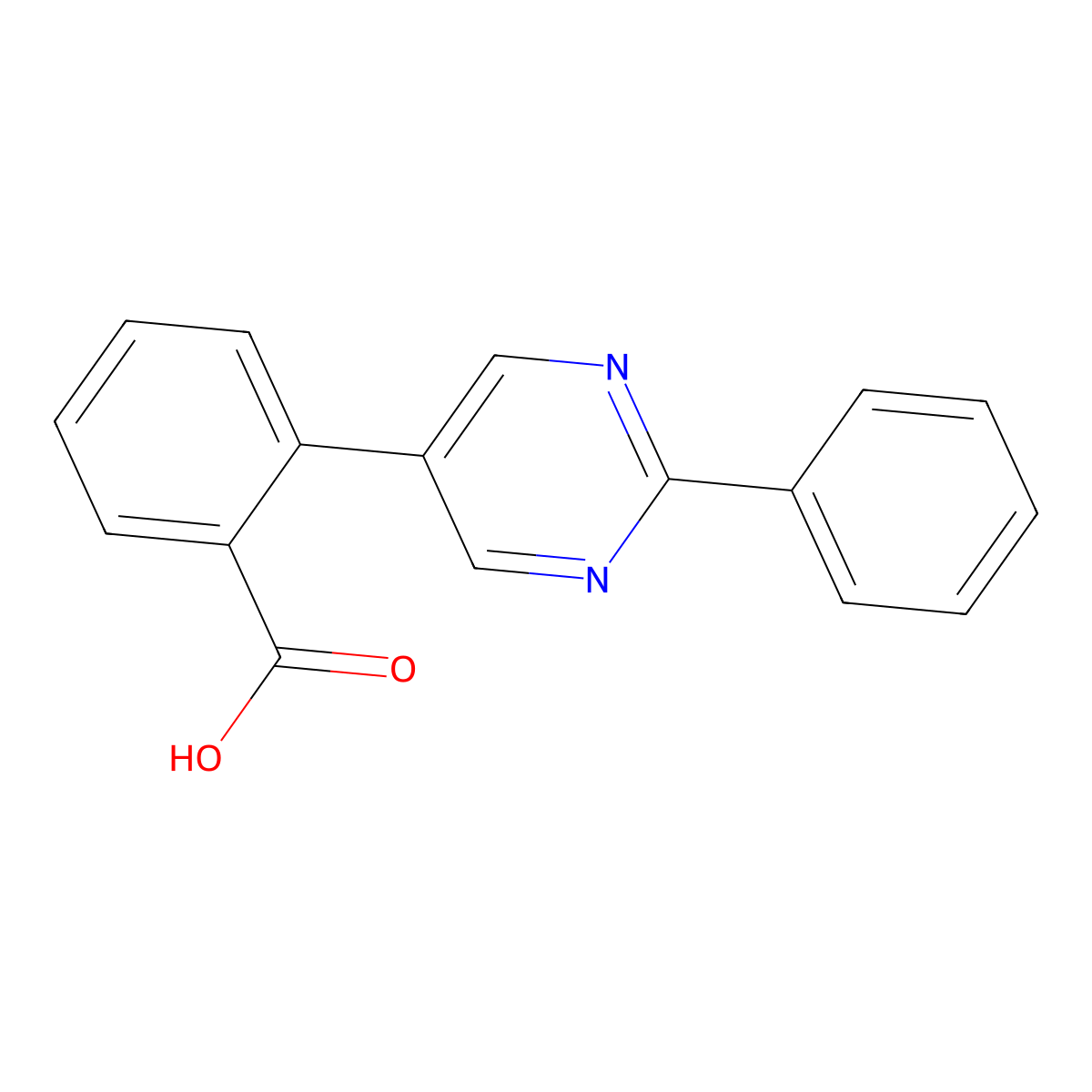 2-(2-Phenylpyrimidin-5-yl)benzoic acid molecular structure, CAS 76646-52-1