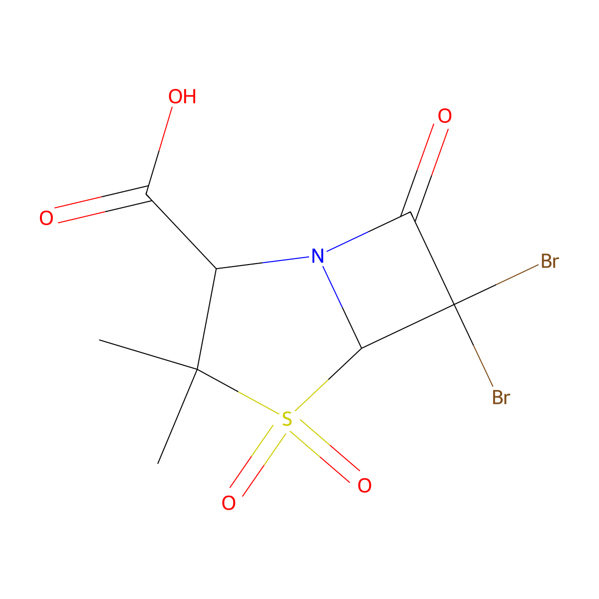 6,6-Dibromopenicillanic acid sulfone molecular structure, CAS 76646-91-8