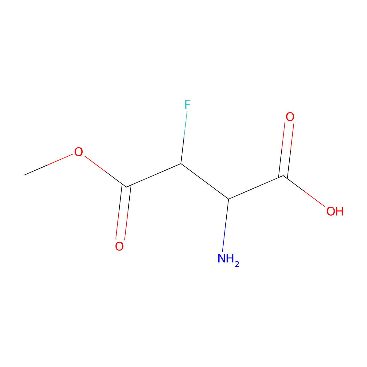 (2R)-2-Amino-3-fluoro-4-methoxy-4-oxobutanoic acid molecular structure, CAS 766466-01-7