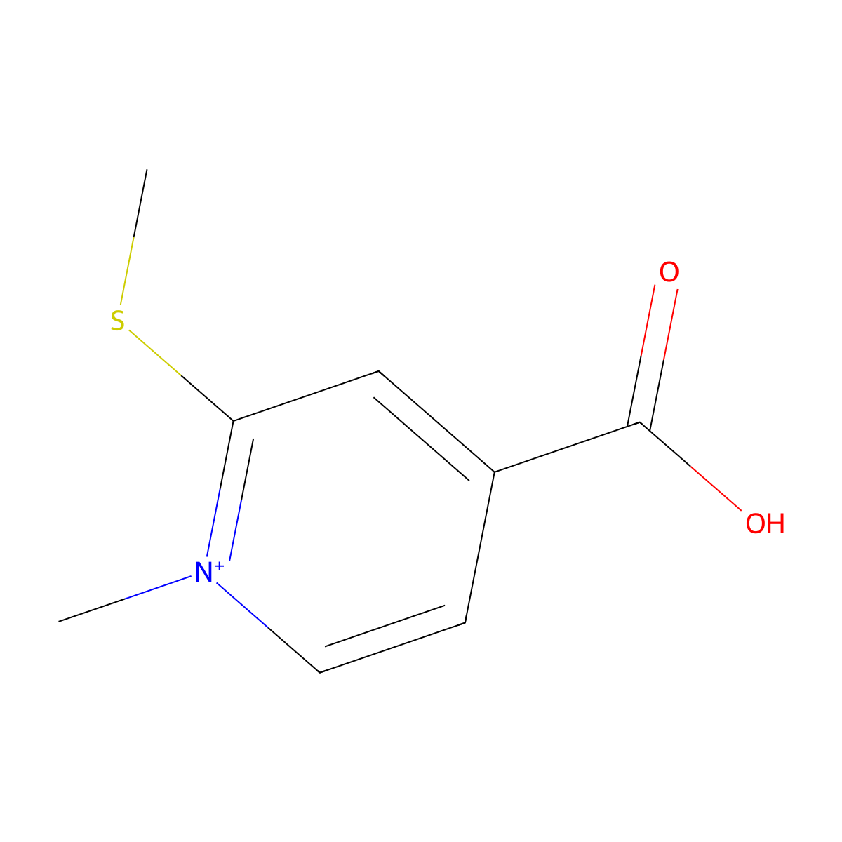 4-Carboxy-1-methyl-2-(methylsulfanyl)pyridinium molecular structure, CAS 766466-75-5