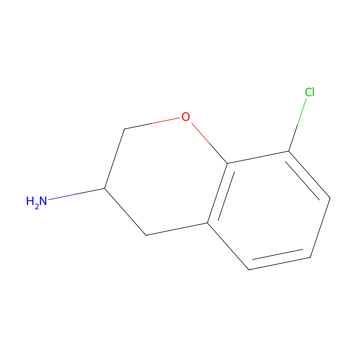 8-Chloro-3,4-dihydro-2H-1-benzopyran-3-amine molecular structure, CAS 766467-86-1