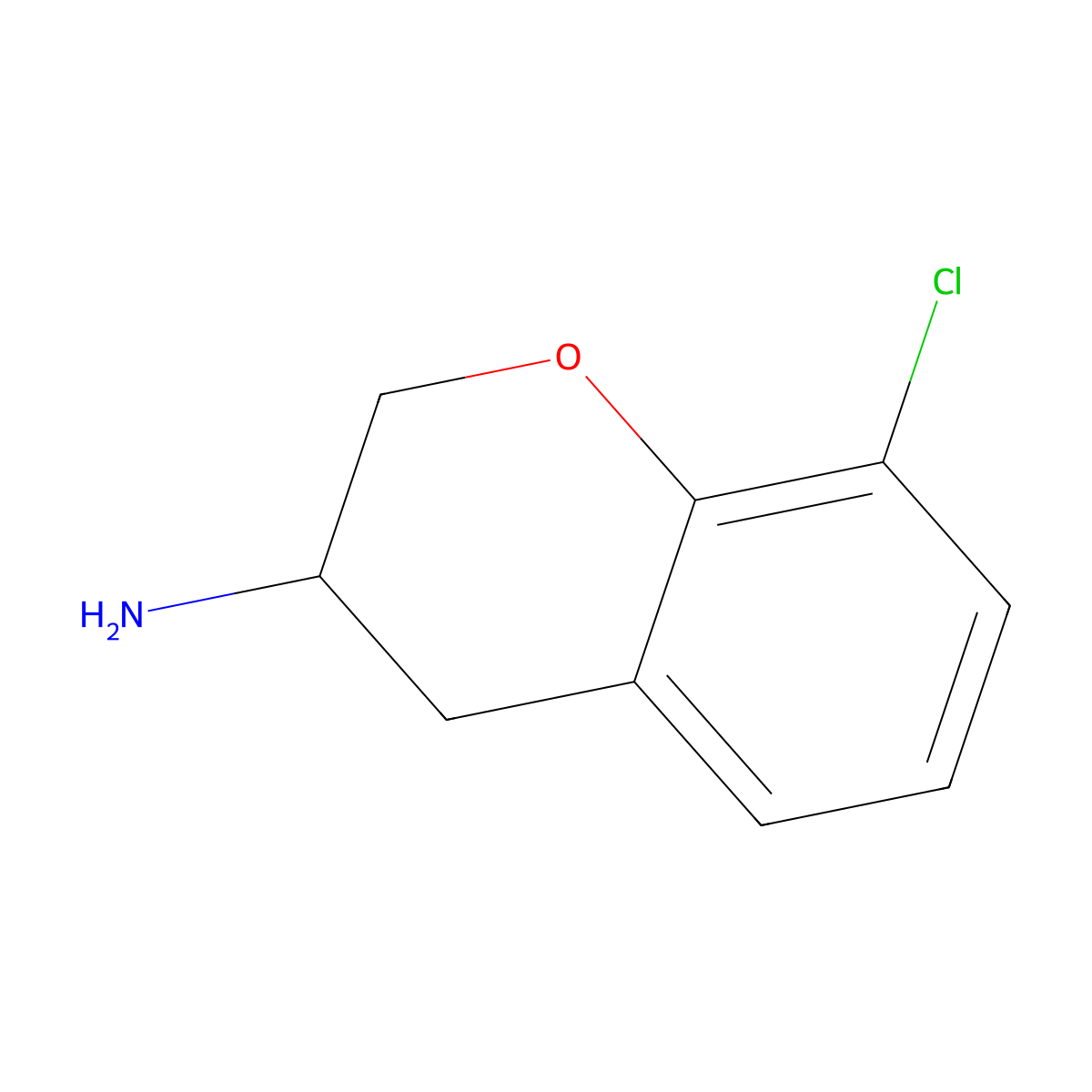 8-Chloro-3,4-dihydro-2H-1-benzopyran-3-amine molecular structure, CAS 766467-86-1