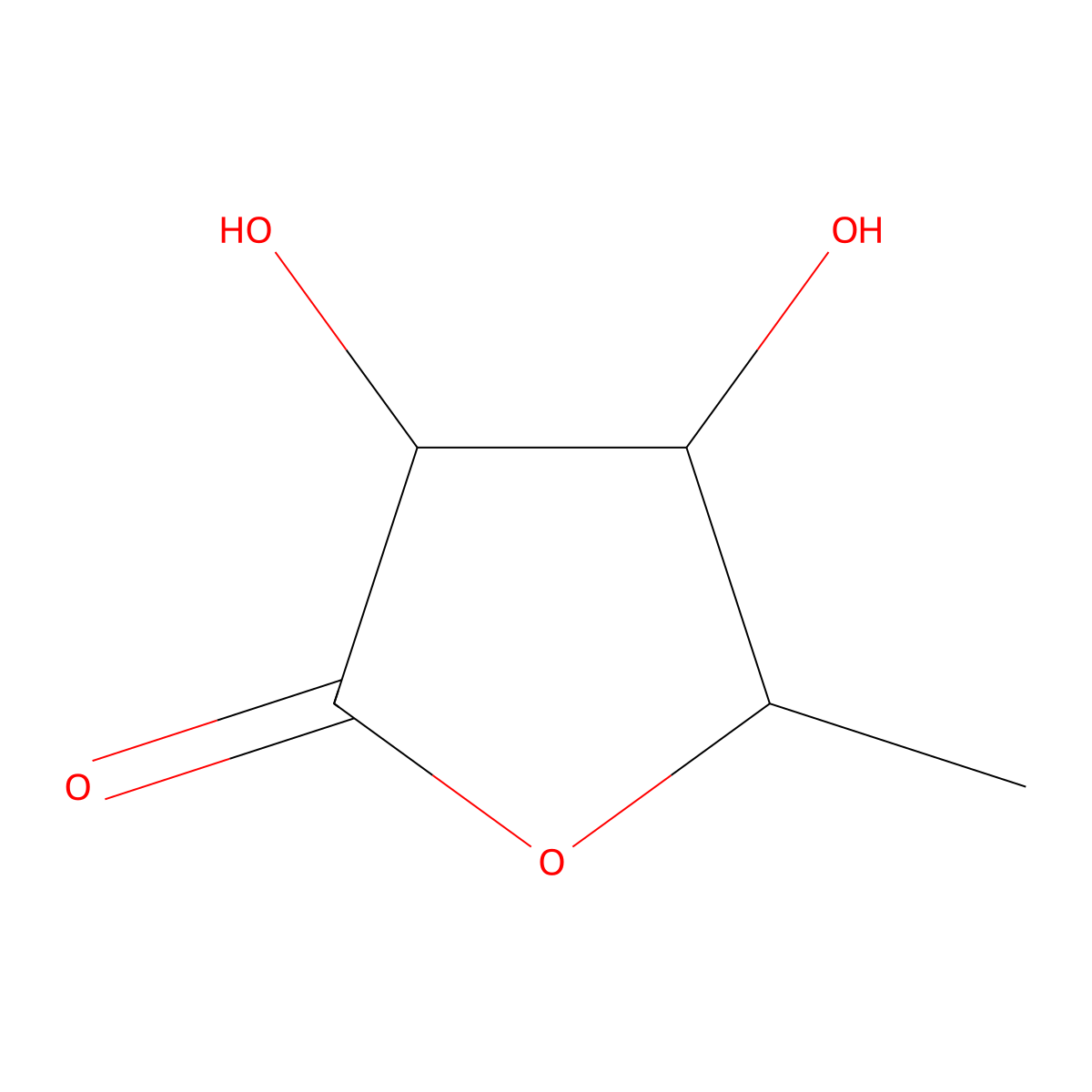 5-Deoxy-L-arabinonic acid gamma-lactone molecular structure, CAS 76647-70-6