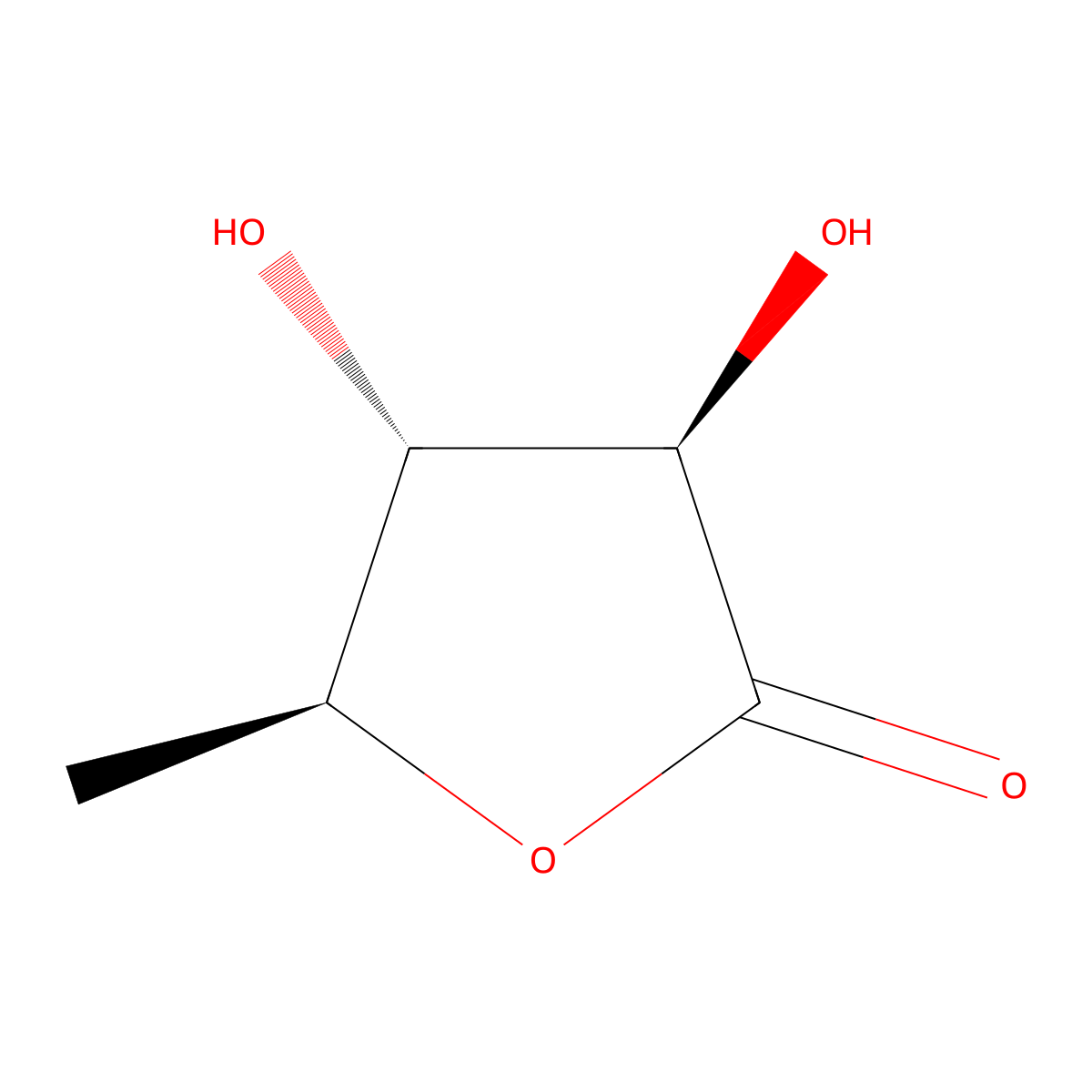 5-Deoxy-L-arabinonic acid gamma-lactone molecular structure, CAS 76647-70-6