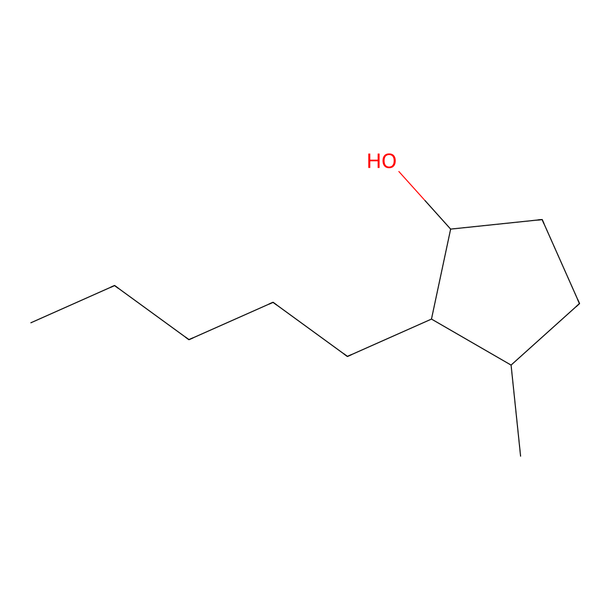 Cyclopentanol, 3-methyl-2-pentyl- molecular structure, CAS 76649-20-2