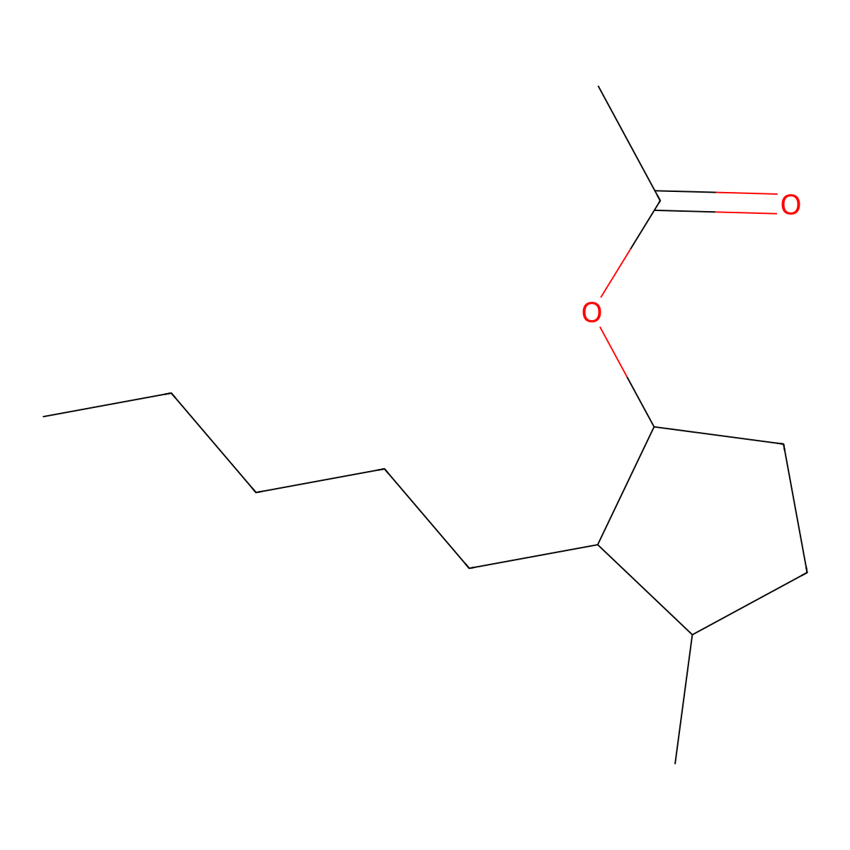 Cyclopentanol, 3-methyl-2-pentyl-, 1-acetate molecular structure, CAS 76649-21-3