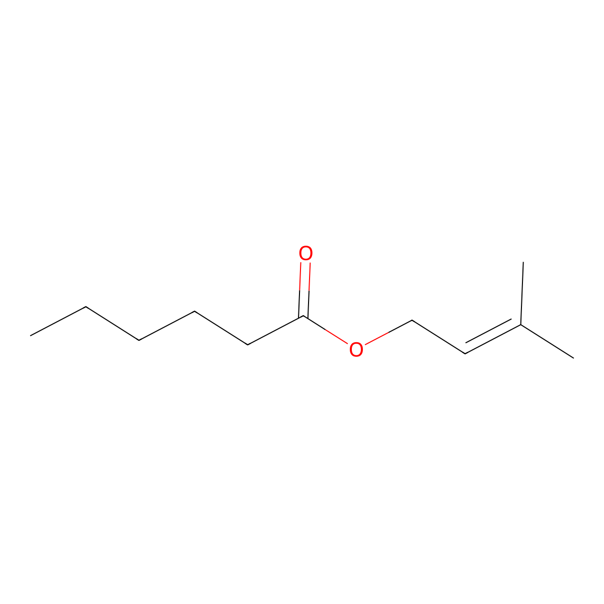 Prenyl caproate molecular structure, CAS 76649-22-4
