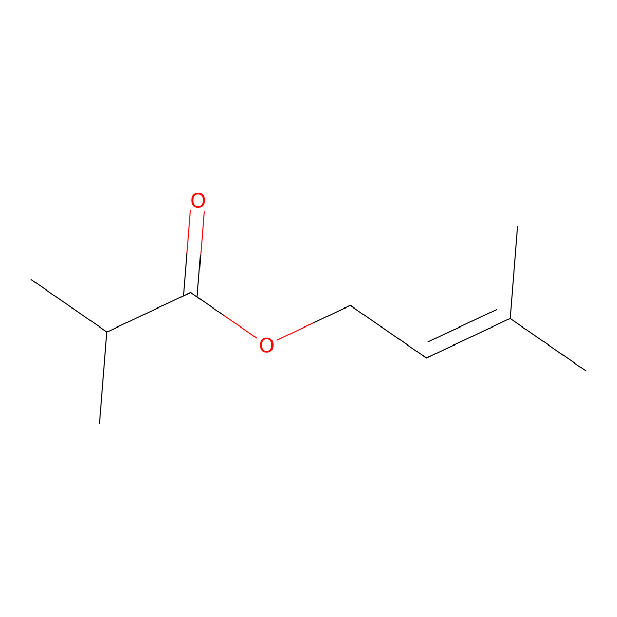 Prenyl isobutyrate molecular structure, CAS 76649-23-5