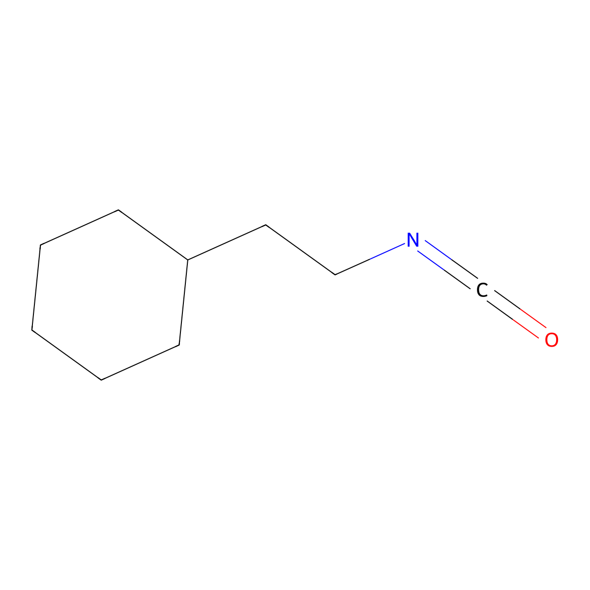 Cyclohexane, (2-isocyanatoethyl)- molecular structure, CAS 76649-96-2