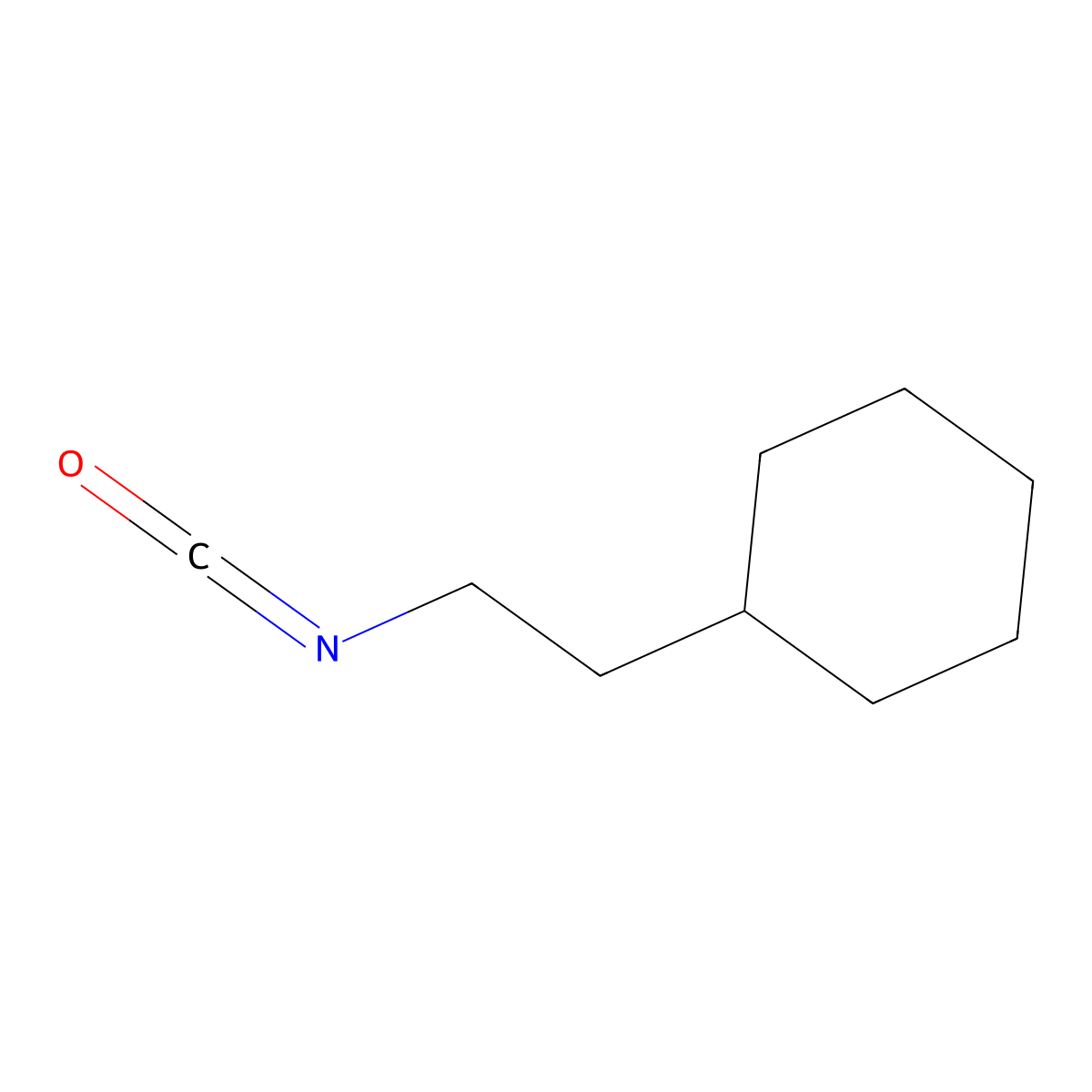 Cyclohexane, (2-isocyanatoethyl)- molecular structure, CAS 76649-96-2
