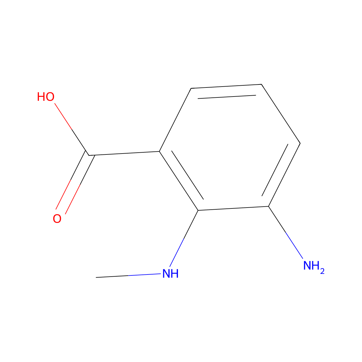 3-Amino-2-(methylamino)benzoic acid molecular structure, CAS 766491-67-2