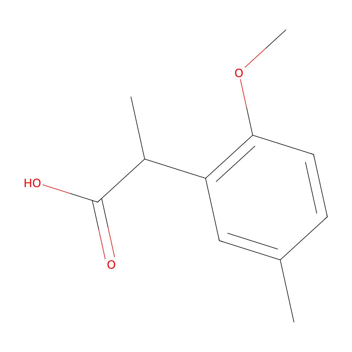 2-(2-Methoxy-5-methylphenyl)propanoic acid molecular structure, CAS 76650-25-4