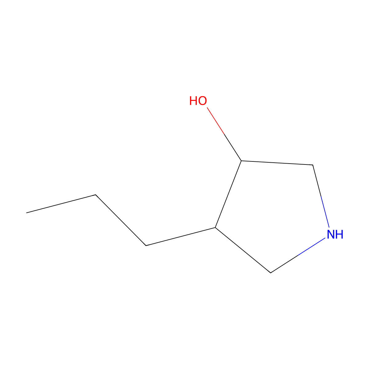 (3R,4S)-4-propylpyrrolidin-3-ol molecular structure, CAS 766508-81-0