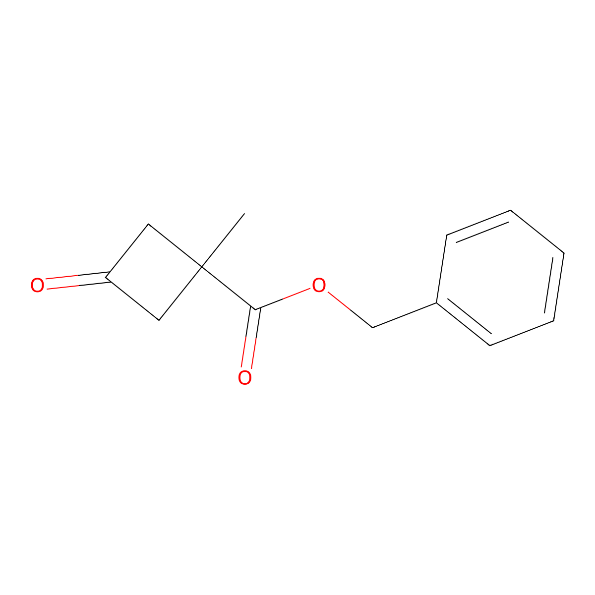 Benzyl 1-methyl-3-oxocyclobutane-1-carboxylate molecular structure, CAS 766513-40-0