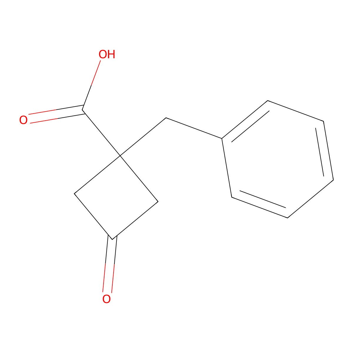 1-Benzyl-3-oxocyclobutane-1-carboxylic acid molecular structure, CAS 766513-42-2