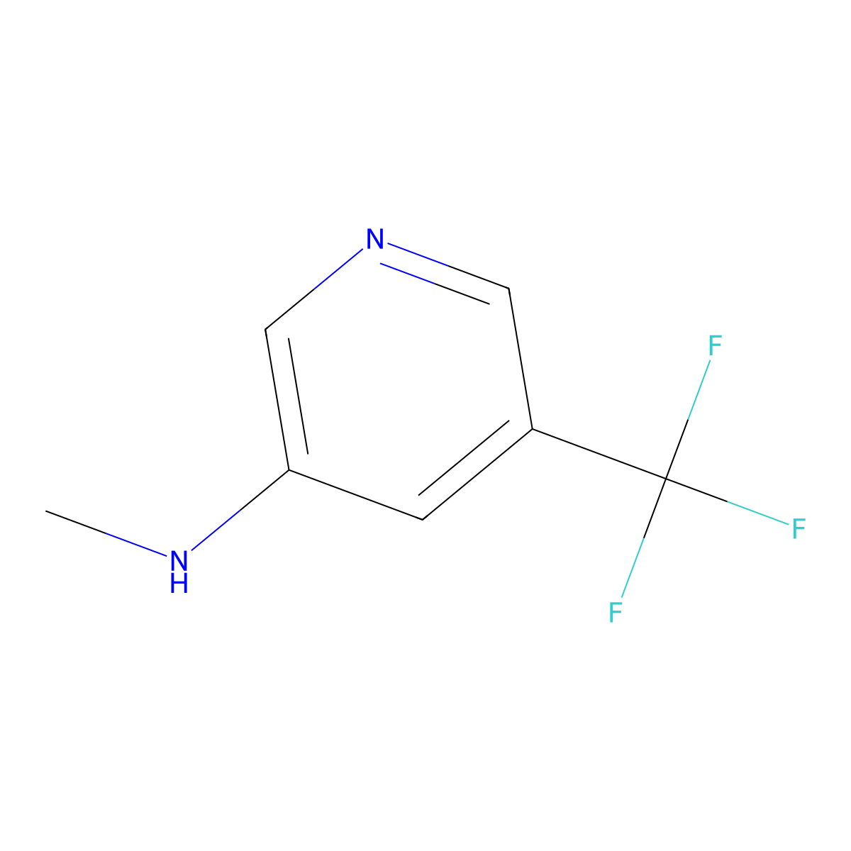 N-methyl-5-(trifluoromethyl)pyridin-3-amine molecular structure, CAS 766513-53-5