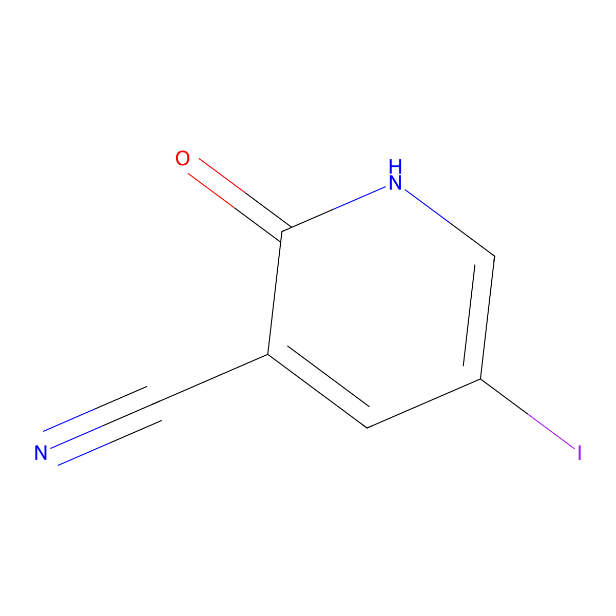 5-Iodo-2-oxo-1,2-dihydropyridine-3-carbonitrile molecular structure, CAS 766515-33-7