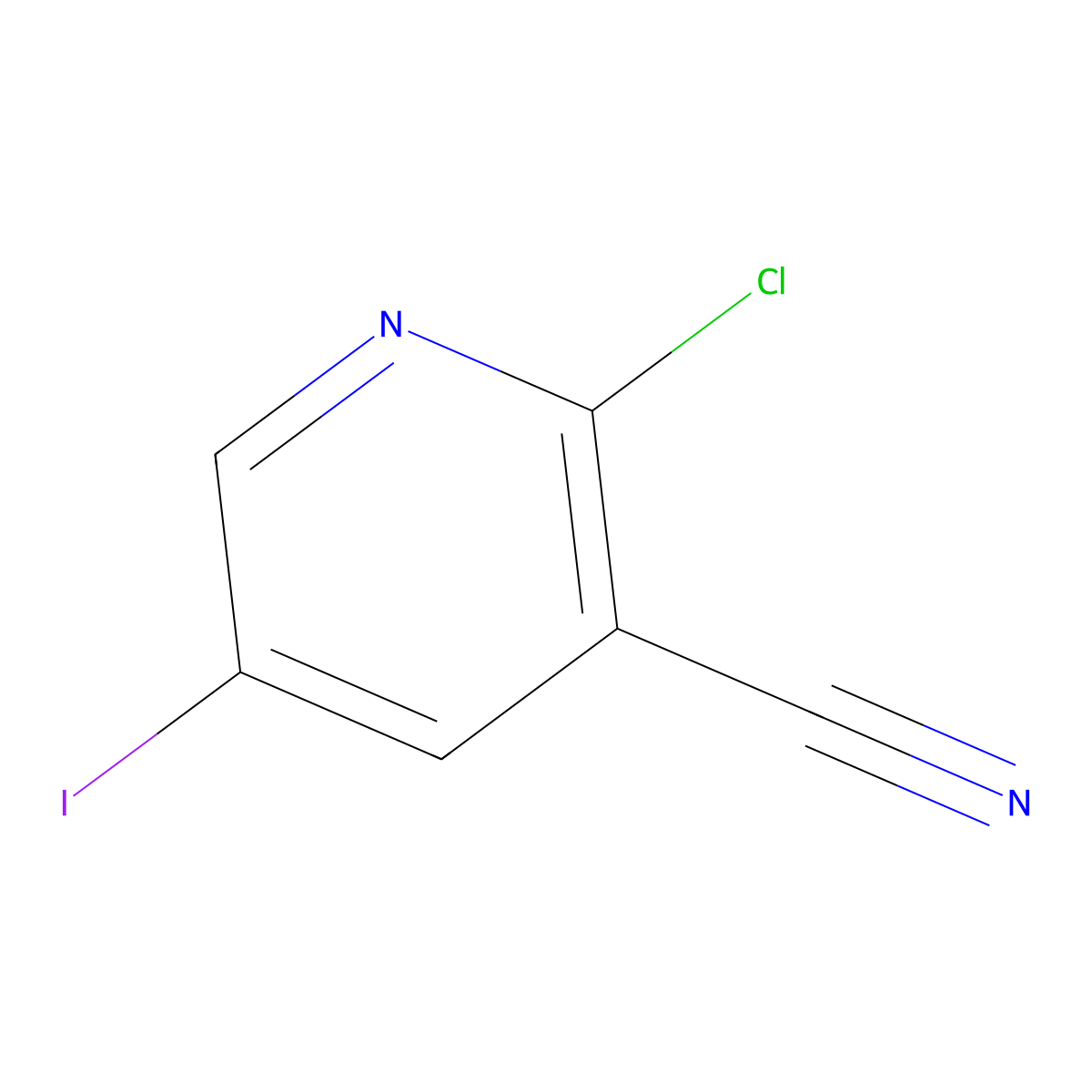 2-Chloro-5-iodonicotinonitrile molecular structure, CAS 766515-34-8