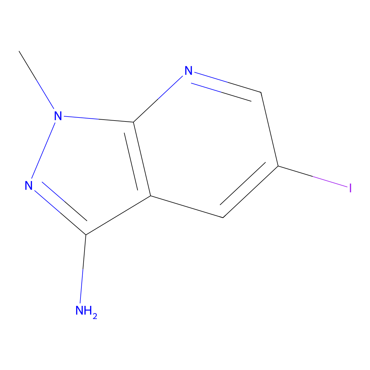 5-Iodo-1-methyl-1H-pyrazolo[3,4-b]pyridin-3-amine molecular structure, CAS 766515-35-9