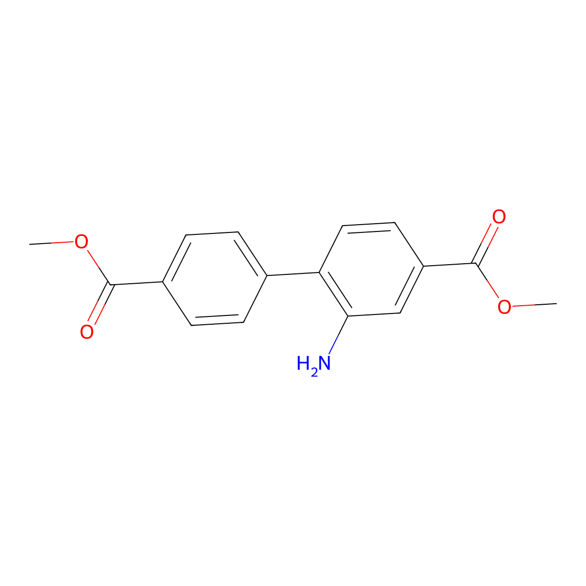 Dimethyl 2-aminobiphenyl-4,4'-dicarboxylate molecular structure, CAS 766516-61-4