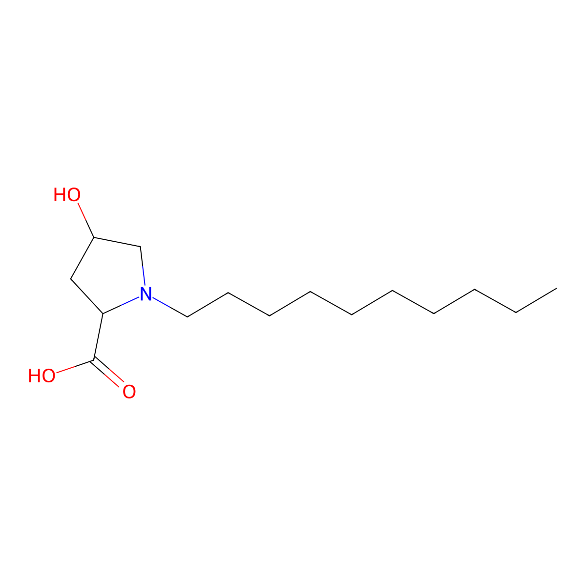 (4R)-1-Decyl-4-hydroxy-L-proline molecular structure, CAS 76652-68-1