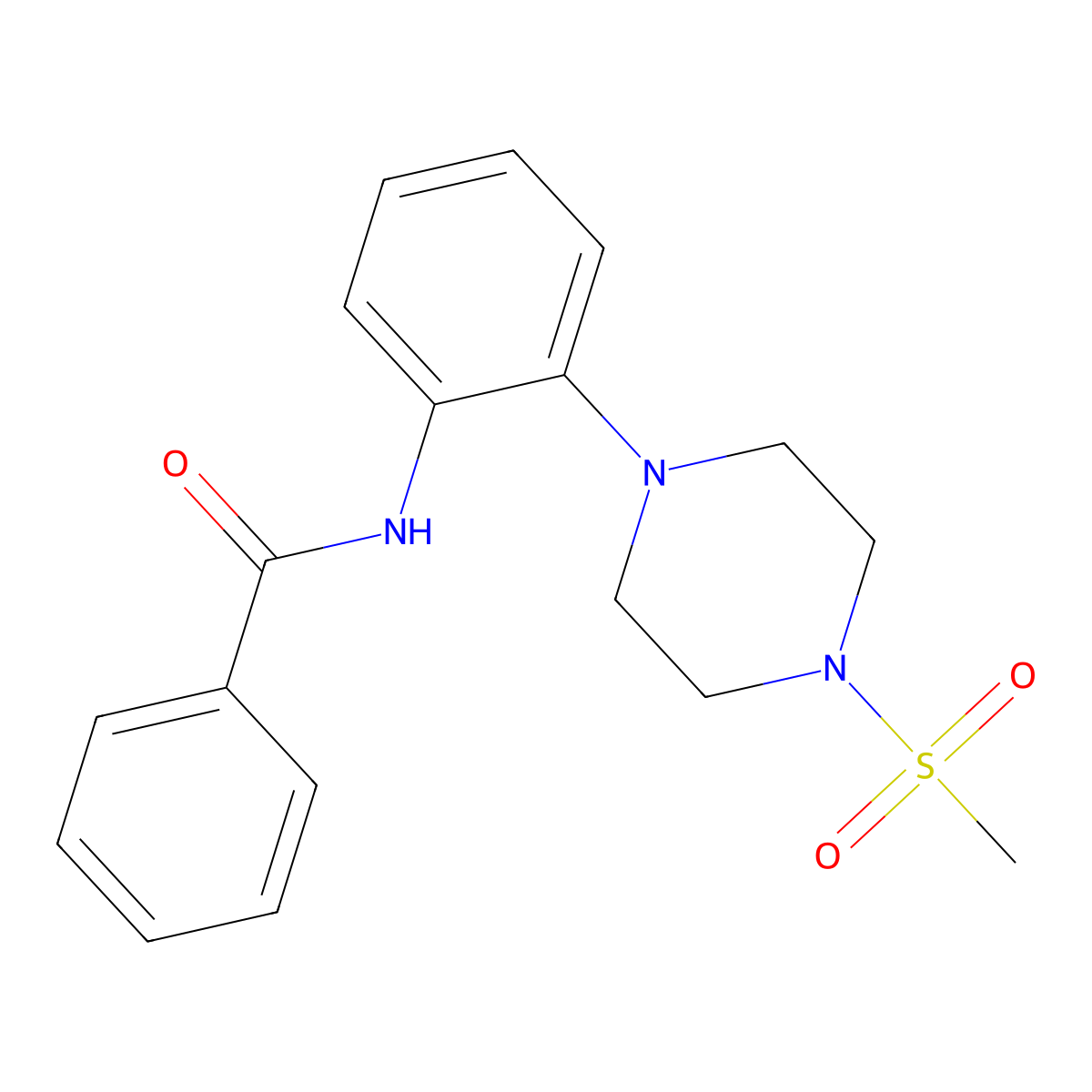 N-[2-(4-methylsulfonylpiperazin-1-yl)phenyl]benzamide molecular structure, CAS 766523-37-9