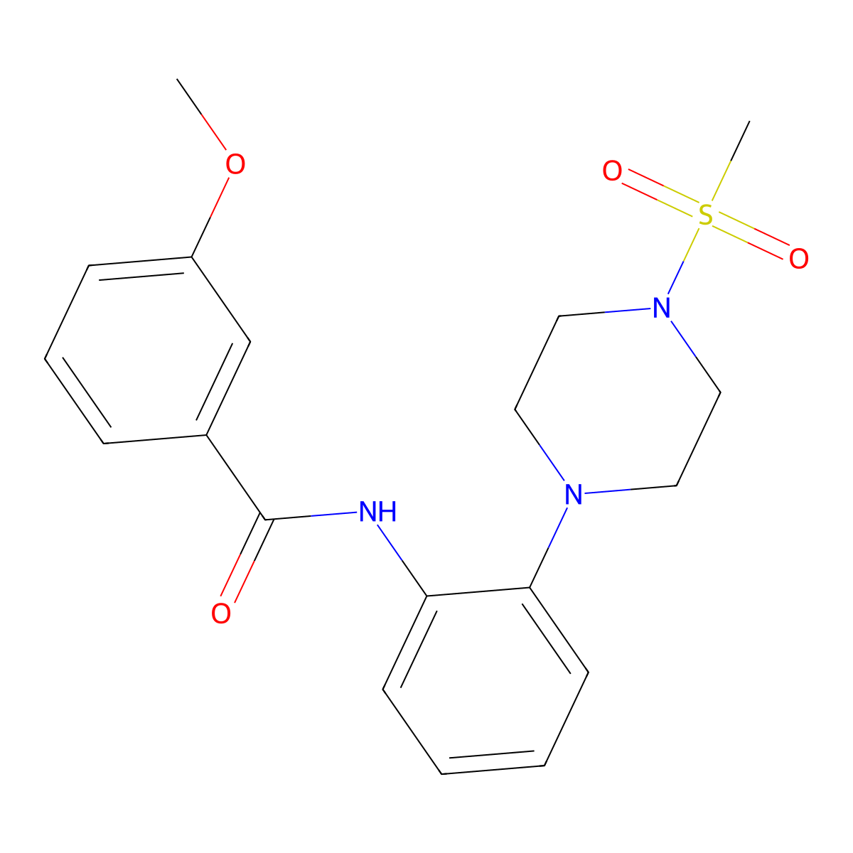 3-methoxy-N-[2-(4-methylsulfonylpiperazin-1-yl)phenyl]benzamide molecular structure, CAS 766523-41-5