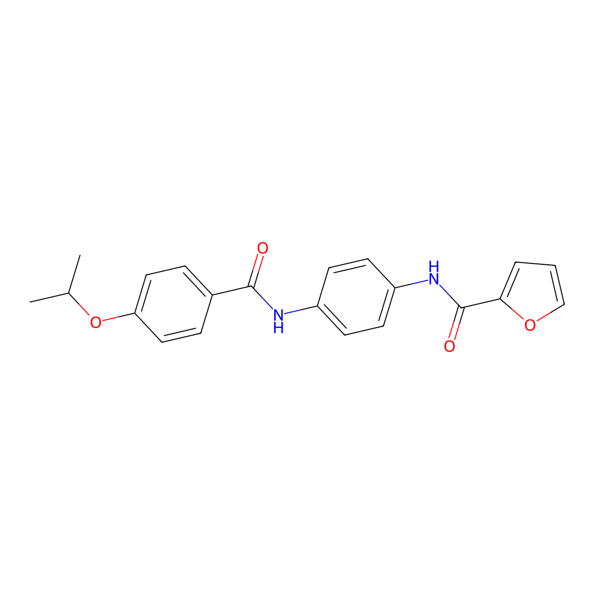 N-[4-[(4-propan-2-yloxybenzoyl)amino]phenyl]furan-2-carboxamide molecular structure, CAS 766523-49-3