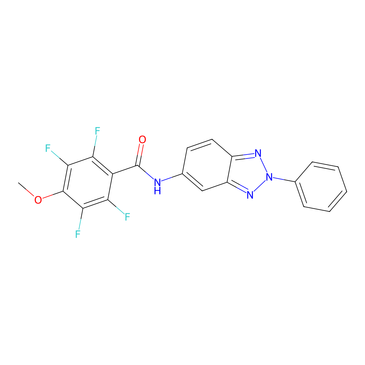 2,3,5,6-tetrafluoro-4-methoxy-N-(2-phenylbenzotriazol-5-yl)benzamide molecular structure, CAS 766523-56-2