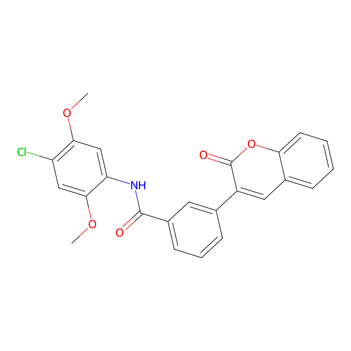 N-(4-chloro-2,5-dimethoxyphenyl)-3-(2-oxo-2H-chromen-3-yl)benzamide molecular structure, CAS 766523-57-3