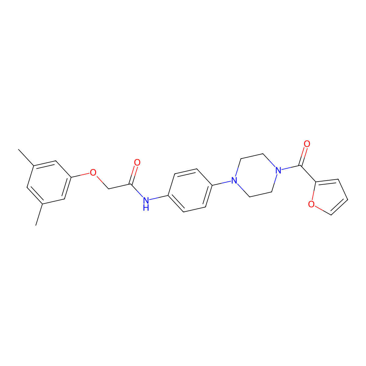 2-(3,5-dimethylphenoxy)-N-{4-[4-(2-furoyl)-1-piperazinyl]phenyl}acetamide molecular structure, CAS 766523-72-2