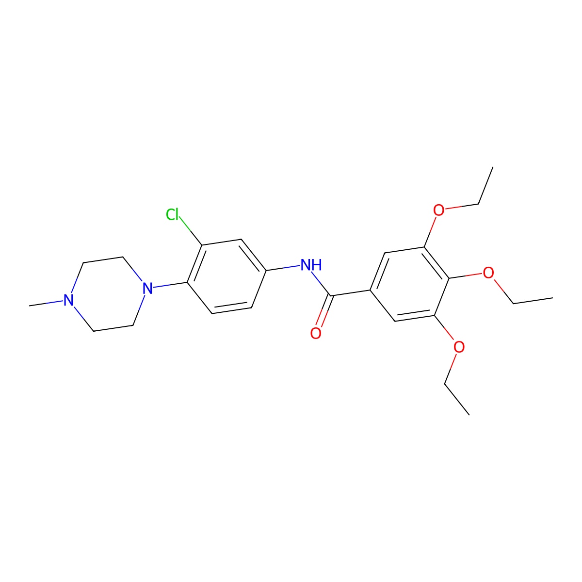 N-[3-chloro-4-(4-methylpiperazin-1-yl)phenyl]-3,4,5-triethoxybenzamide molecular structure, CAS 766523-75-5