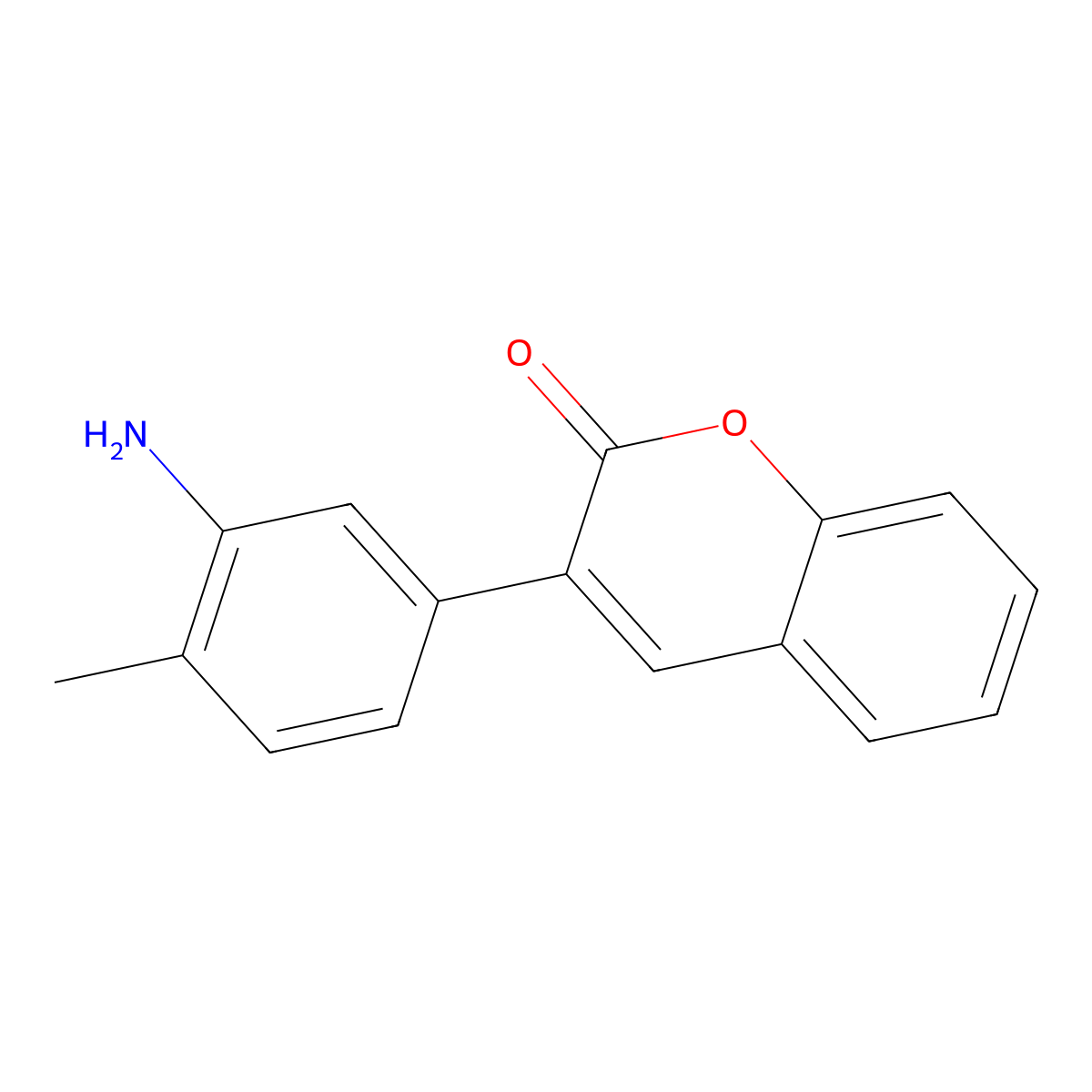 3-(3-amino-4-methylphenyl)-2H-chromen-2-one molecular structure, CAS 766523-76-6