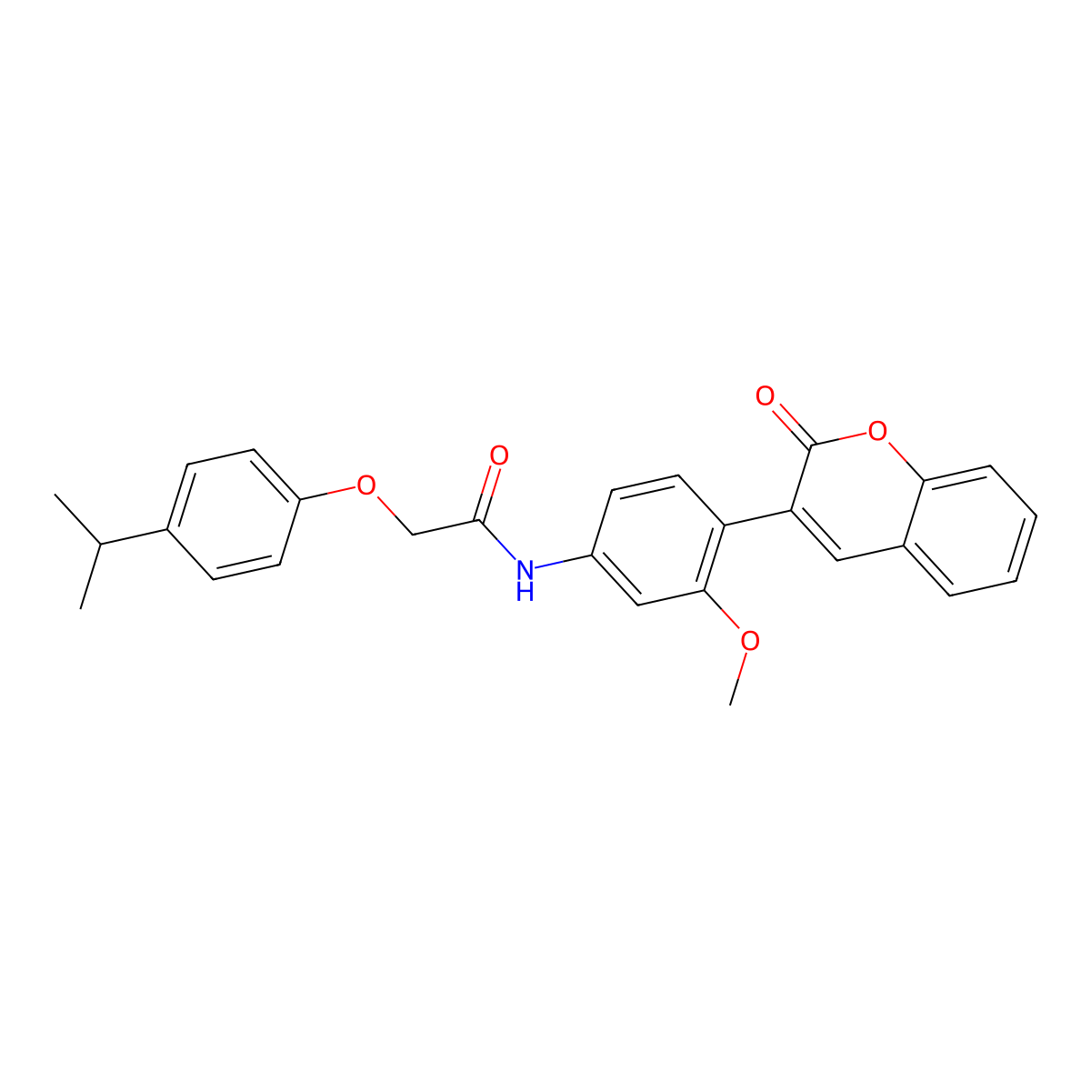 N-[3-methoxy-4-(2-oxochromen-3-yl)phenyl]-2-(4-propan-2-ylphenoxy)acetamide molecular structure, CAS 766523-77-7