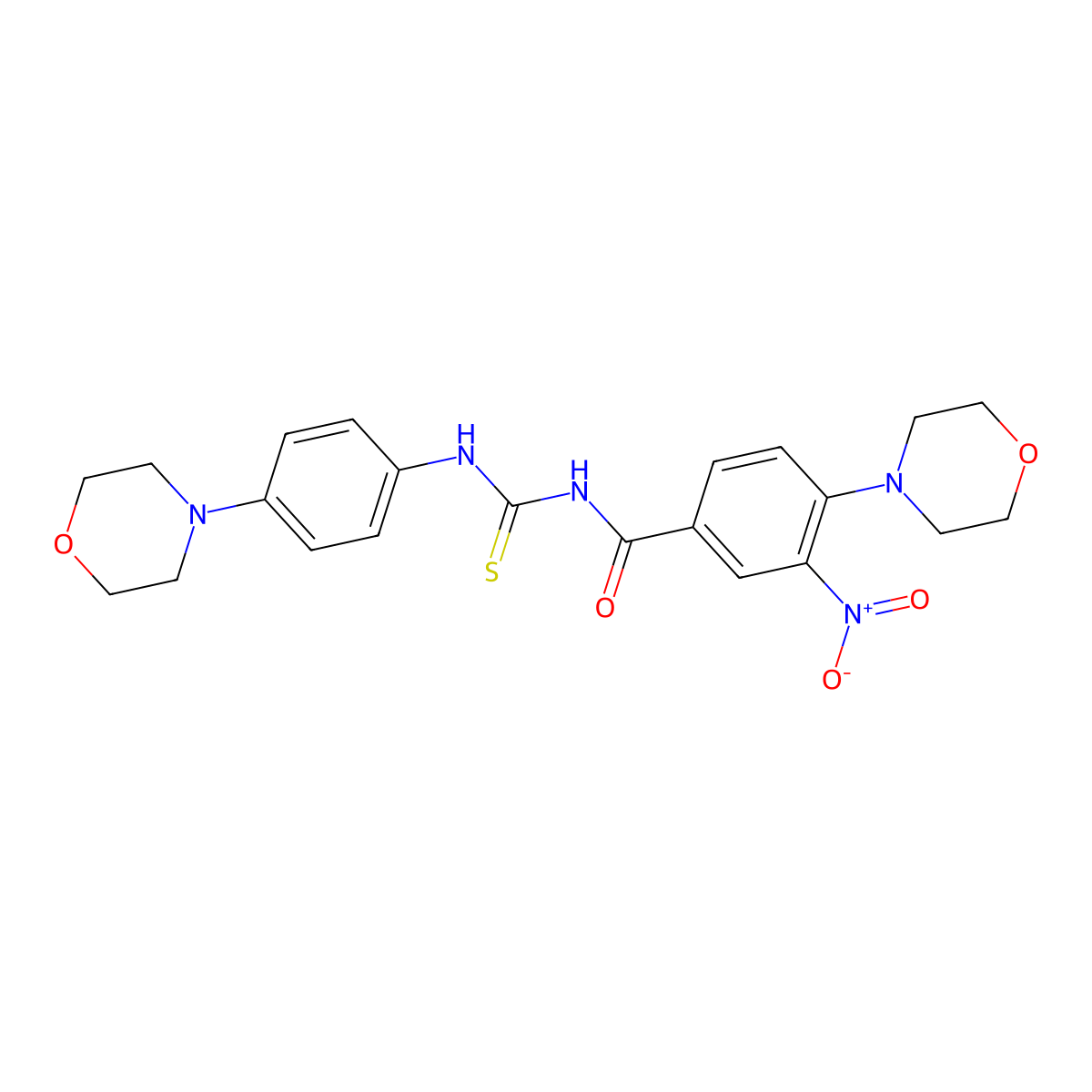 4-morpholin-4-yl-N-[(4-morpholin-4-ylphenyl)carbamothioyl]-3-nitrobenzamide molecular structure, CAS 766523-81-3