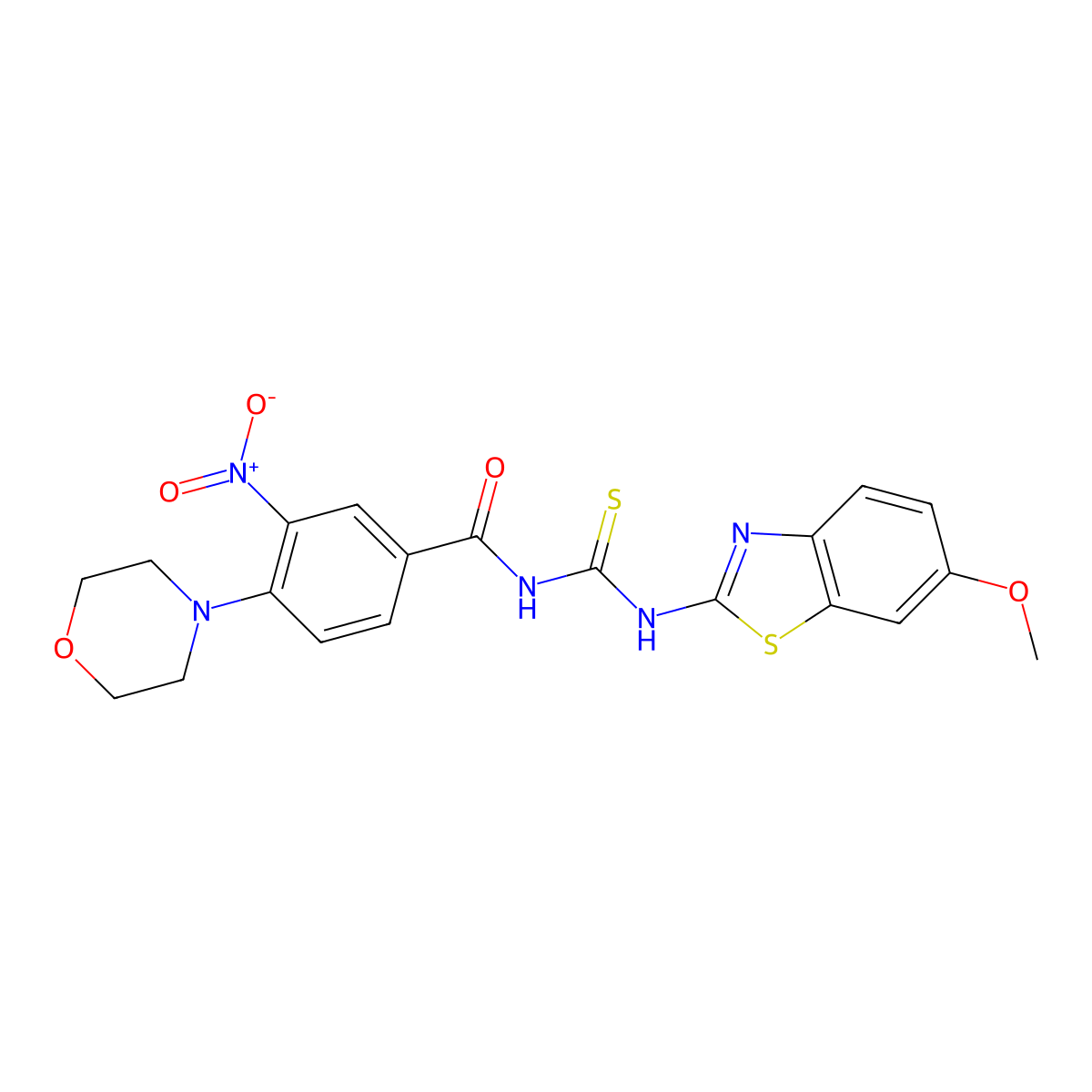 N-[(6-methoxy-1,3-benzothiazol-2-yl)carbamothioyl]-4-morpholin-4-yl-3-nitrobenzamide molecular structure, CAS 766523-91-5