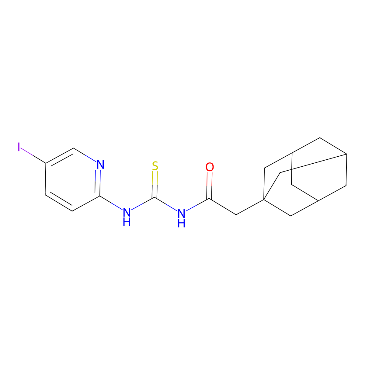 2-(1-adamantyl)-N-[(5-iodopyridin-2-yl)carbamothioyl]acetamide molecular structure, CAS 766524-03-2