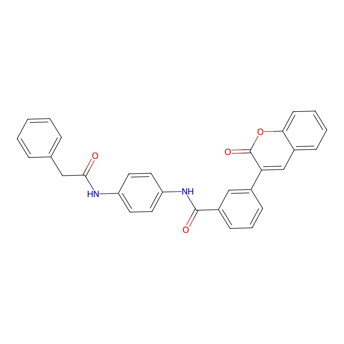 3-(2-oxochromen-3-yl)-N-[4-[(2-phenylacetyl)amino]phenyl]benzamide molecular structure, CAS 766524-05-4
